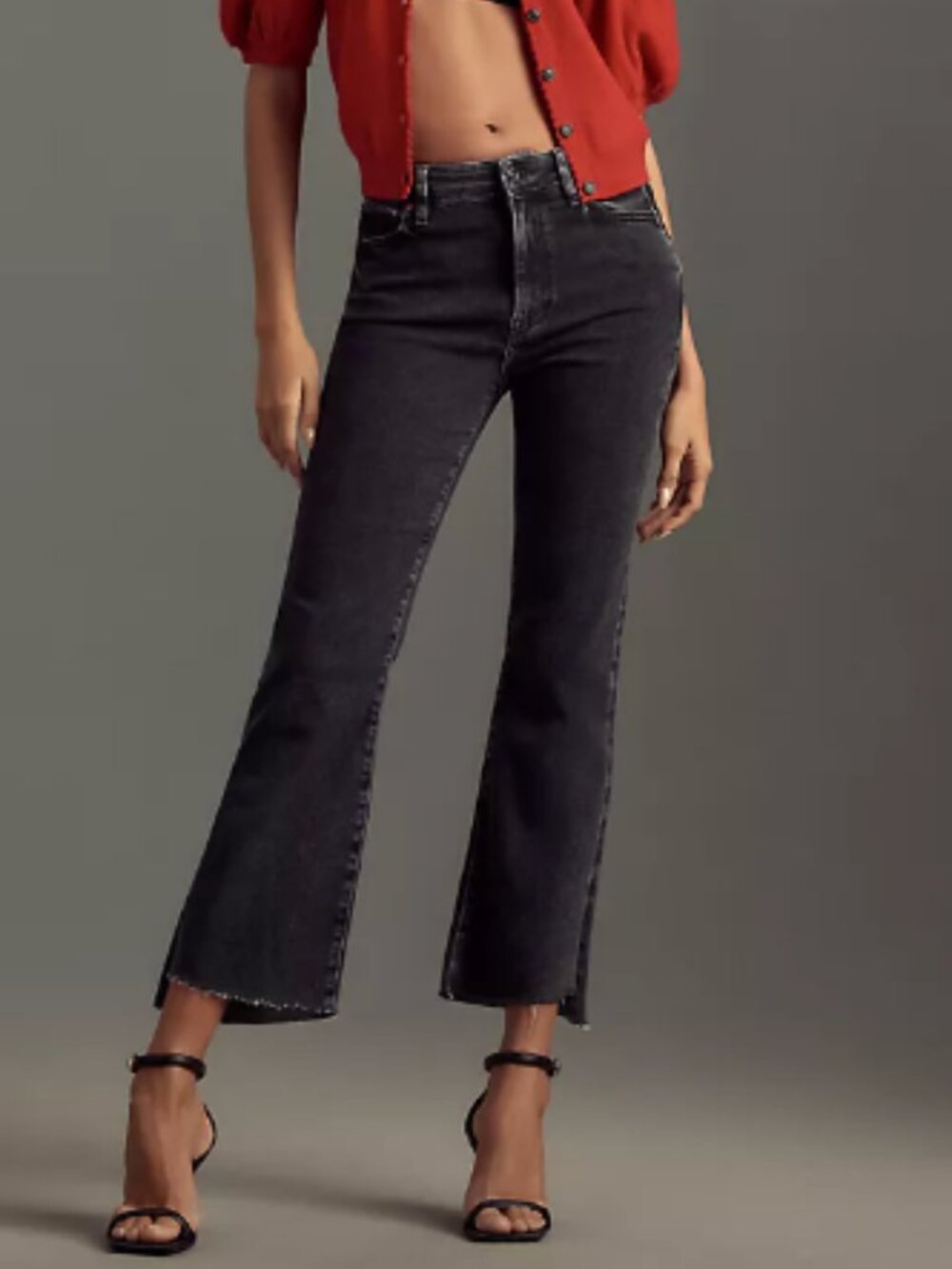 Frame Denim Le Crop Mini Boot Black Crop Flare Jeans 26